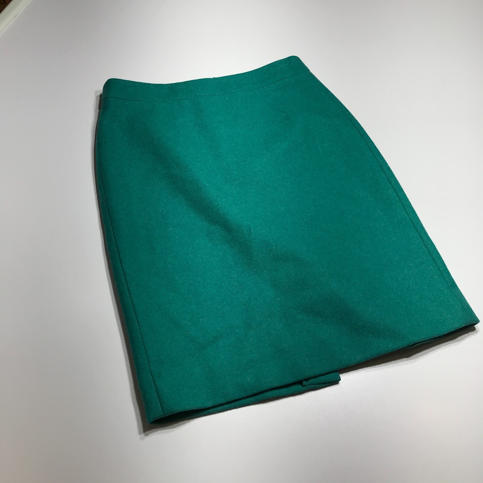 J. Crew The Pencil Skirt Teal Green Wool Blend Corpcore Career Essentials Sz 00