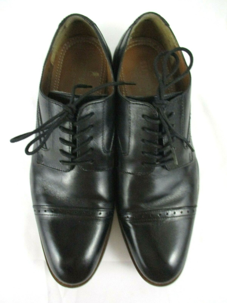 Stafford Tailored Culture Black Leather Cap Toe Men\'s Dress Shoes Stafford Tailored Culture Men main image 4