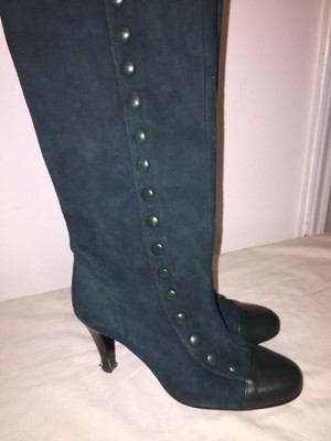 dark green knee high boots