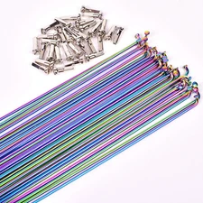 Ultralight J-Bend Colorful Stainless Bicycle Bike Spokes with Brass nipples New