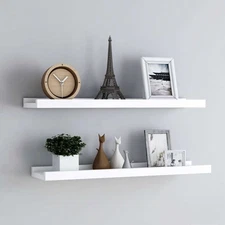 Frame Ledge Shelf Set of 2 White MDF 31.5 in long Wall mounting