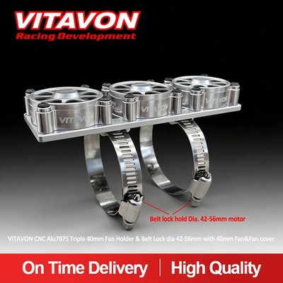 VITAVON Triple 40mm Fan Holder & Belt Lock dia 42-56mm with 40mm Fan&Fan cover