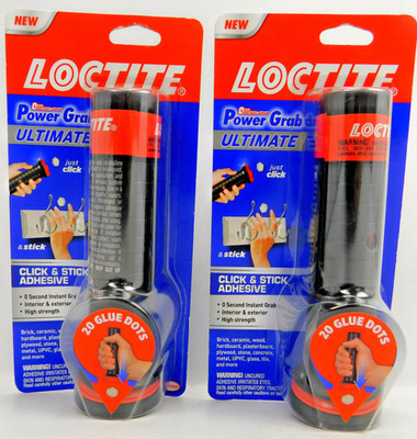 Lot-2  LOCTITE Power Grab Ultimate Click & Stick Adhesive 20 Glue Dots Int./Ext.