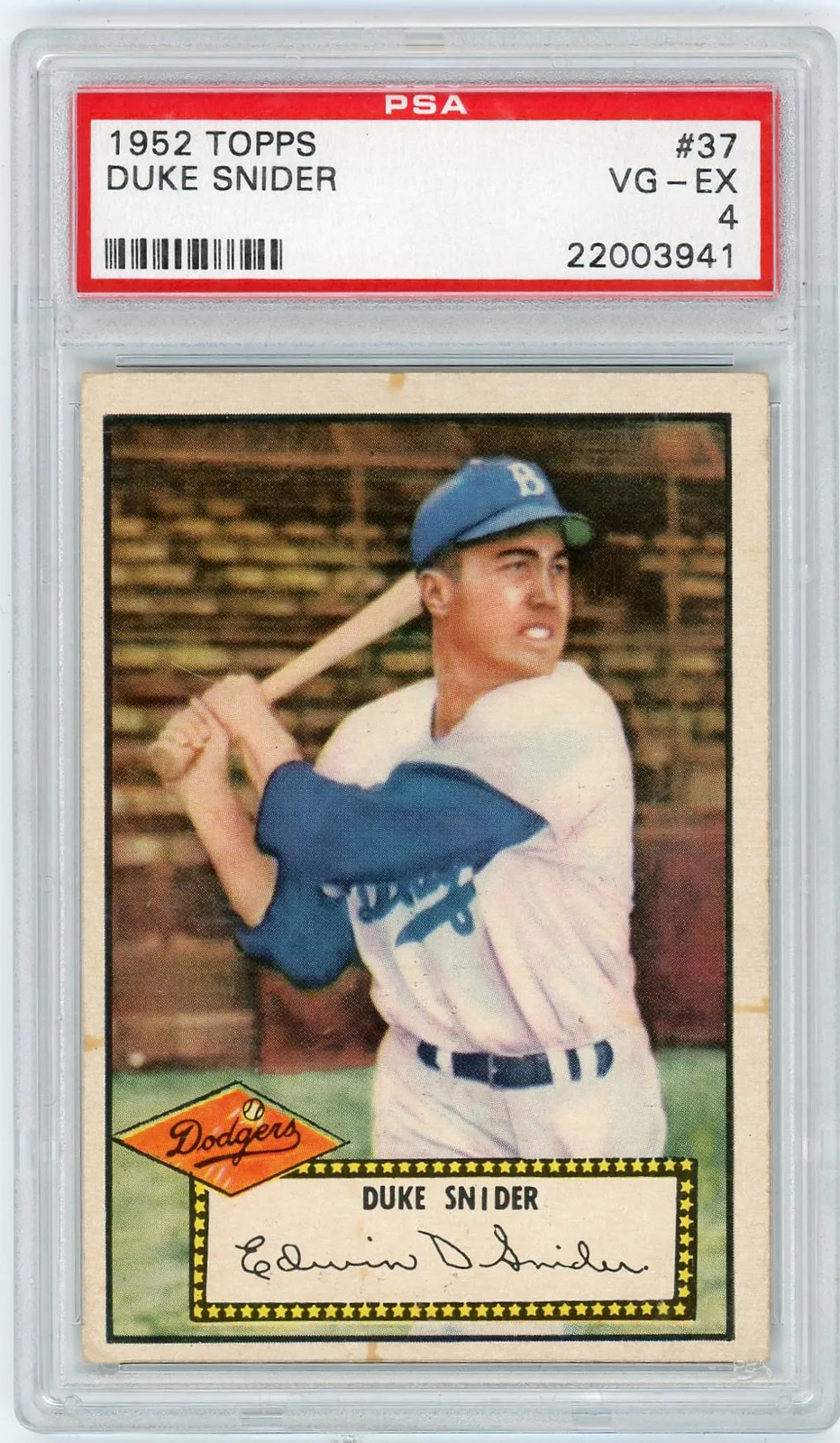 1952 Topps Duke Snider #37 PSA 4