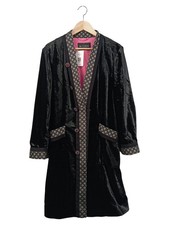 ETRO Damen Leichter Mantel Samt Schwarz Gr. 40/L Elegant Vintage