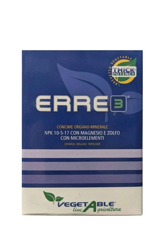 VEGETABLE LINE AGRICOLTURA Concime con Magnesio e Zolfo per Crescita e Ripresa Vegetativa Piante - ERRE 3