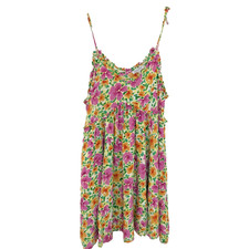 Patrons of Peace Floral Mini Dress XS Boho Cottagecore Spaghetti Strap Summer