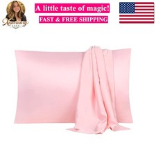 2 Pack Silk Satin Pillowcase for Hair and Skin, Cool, Silky, Soft Breathable ...