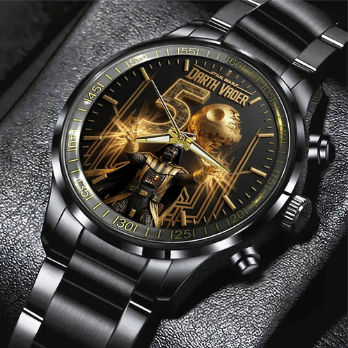 Star Wars 50th Anniversary Black Stainless Steel Watch