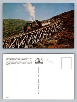 Mount Washington, NH-New Hampshire, Cog Railway Track View Vintage Postcard