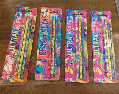 4 Packages Vintage Lisa Frank Pencils - Set of 3  (12 Pencils) Tropics New