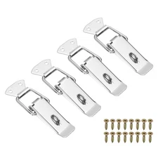 4Pcs 1.26" 201 Stainless Steel Spring Loaded Toggle Latch W Lock Screw Silver