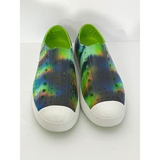 Native Jefferson Shoes Unisex M7/W9 Multicolor Tie Dye Perforated Slip On EVA
