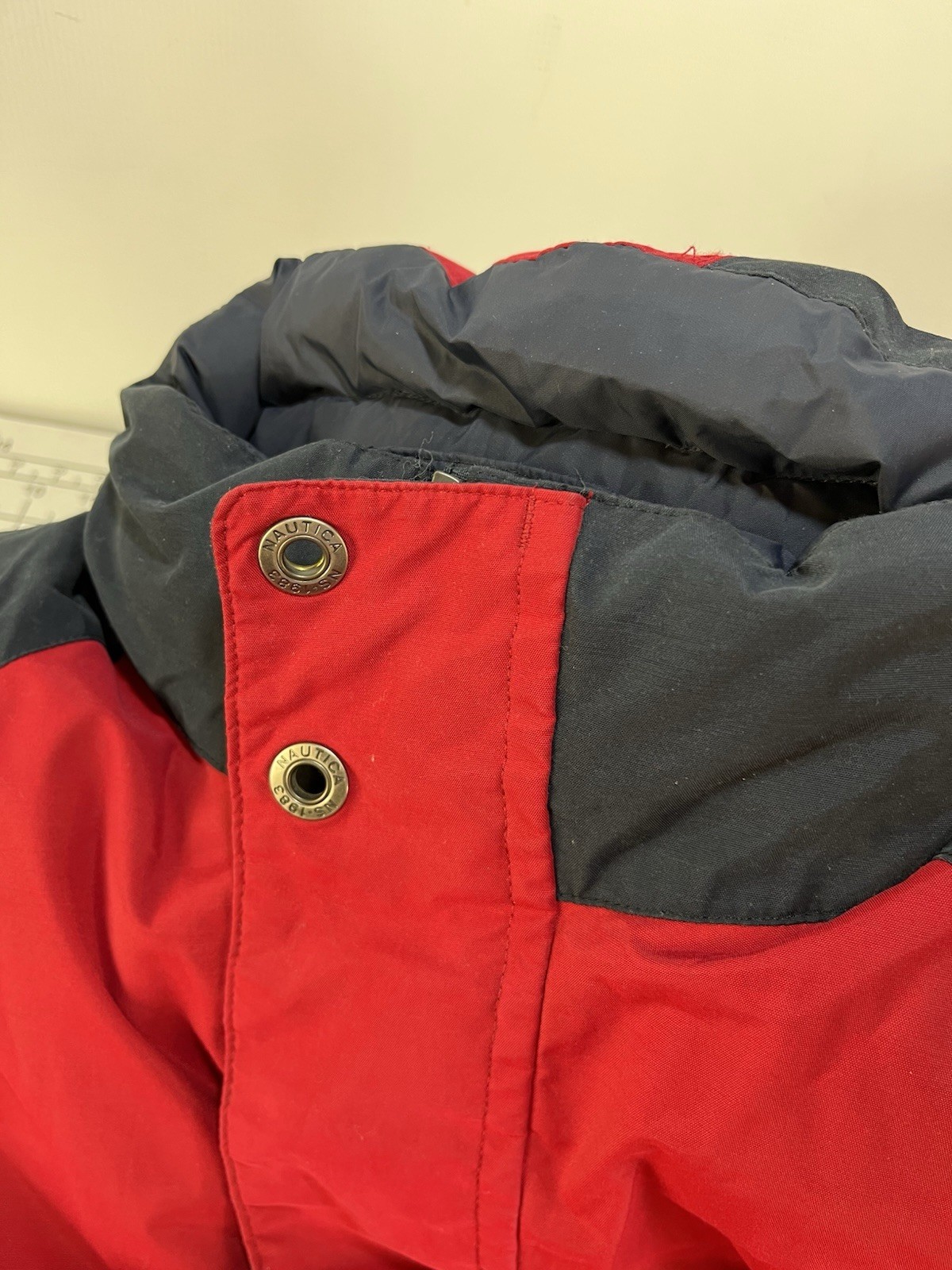 Vintage NAUTICA Puffer Jacket Duck Down Reversible Mens L Coat 90s Y2K Bubble image 6