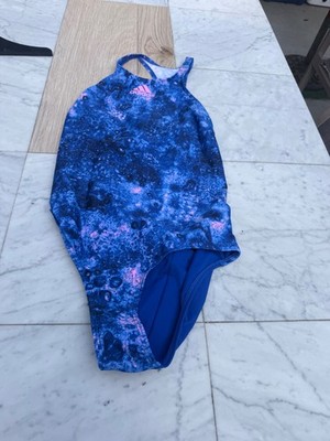 Adidas Melting Salt High Neck Racerback One Piece Swimsuit 10  NWT AB1
