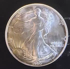 1990 American Eagle Toned Walking Liberty Bullion Vtg-0.999 Silver 1 Oz Coin 2q