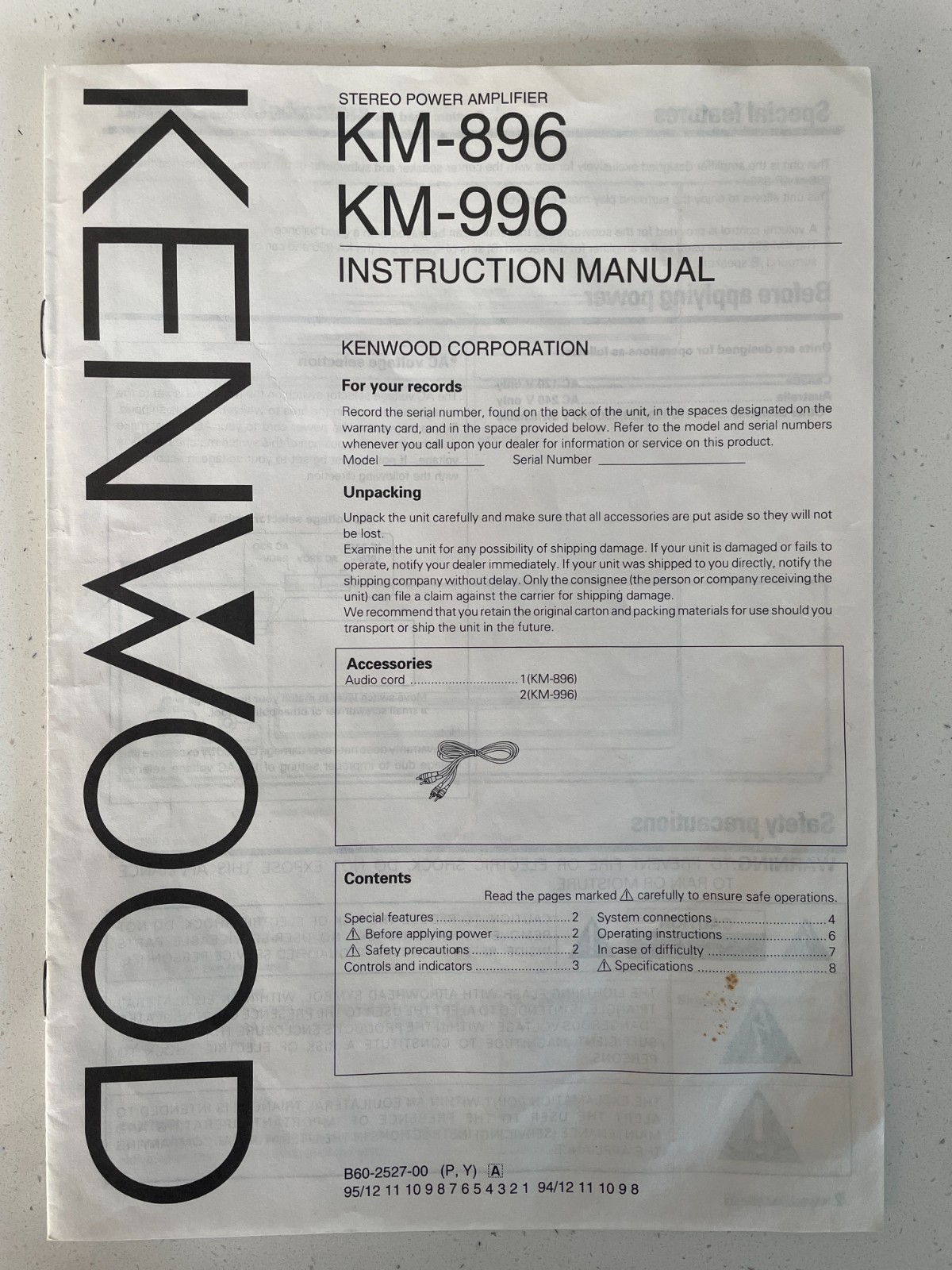 Kenwood KM-996 vintage audio equipment - eBay listing photo 3
