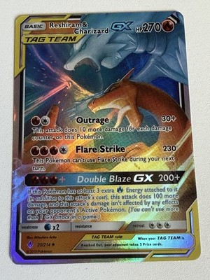 Pokémon TCG Reshiram & Charizard GX 20/214 Ultra Rare Holo TAG TEAM.  JC