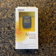 OMRON HJ325 Alvita Ultimate Pedometer Tracks Steps Calories Distance Blue