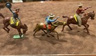 Figurines métal plomb cowboys sur chevaux lot de 3 Angleterre