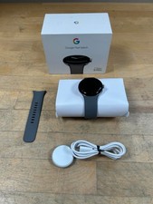 Google Pixel Watch 41mm Polished Silver Stainless Steel Case with Charcoal...