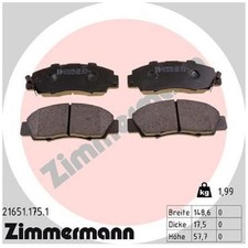 Zimmermann Bremsbelag-Satz Bremsklötze vorne 21651.175.1 21651 21652 | 308210