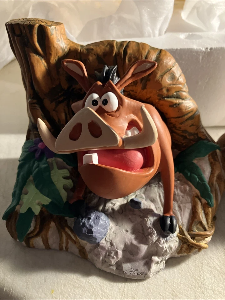 Juego de sujetalibros vintage con caja Walt Disney, El Rey León Timón An Pumba.likenew Foto 2 de 4