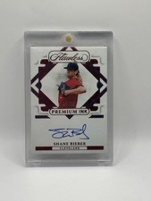 2022 Panini Flawless Shane Bieber Premium Ink Autograph card numbered 15/20