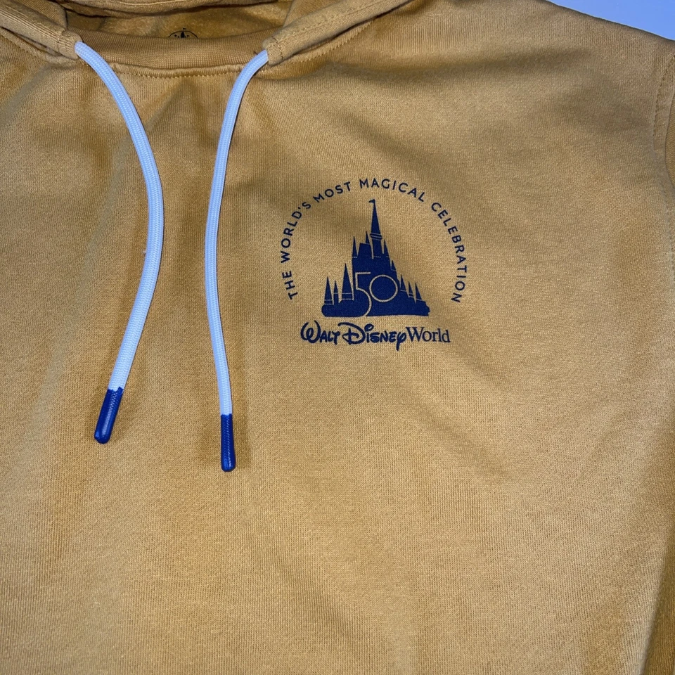 Walt Disney World 50th Anniversary Mickey Mouse Pullover Hoodie Mustard Size M - Image 2 of 4