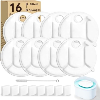 8+8 Pack Dog Water Fountain Filters fits Dog Fountain PLWF008 8 Count