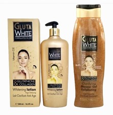 Gluta White Lotion 500ml Exfoliating Shower Gel 700ml Glutathione Collagen