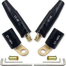 2PCS CT-40FA Welding Terminals & 2PCS LC-40 Welding Cable Connectors, Welder Lea