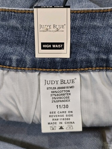 Judy Blue Curvy High Waist Wide Crop Jeans Light Blue Wash 11/30 New With Tags - Afbeelding 5 van 9