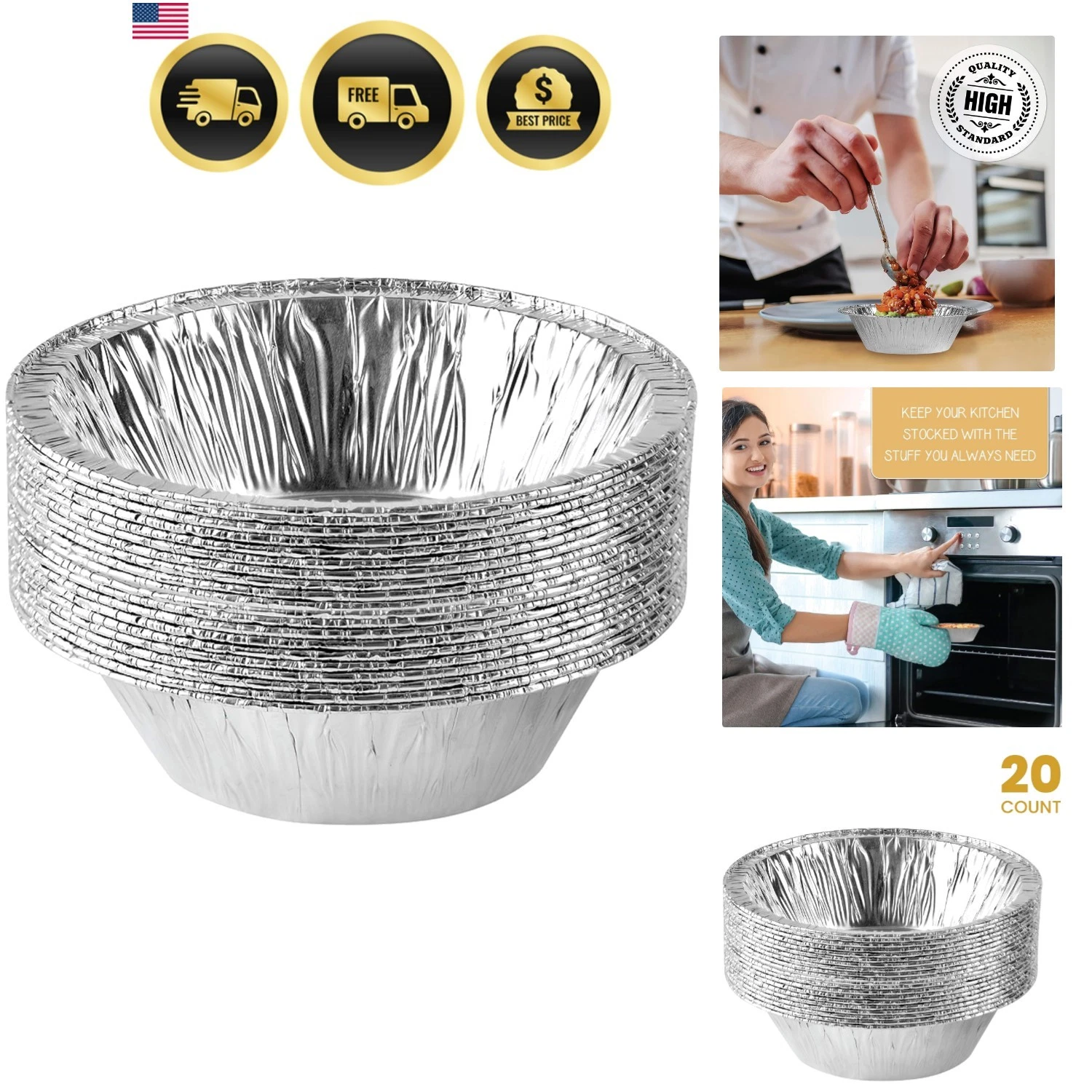 6'' Inch Round Tin Foil Cake Pans Disposable Aluminum, Freezer & Oven Safe - ...
Opens in a new wind