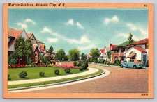 Vintage Linen Postcard Marvin Gardens Atlantic City NJ Tichnor Bros