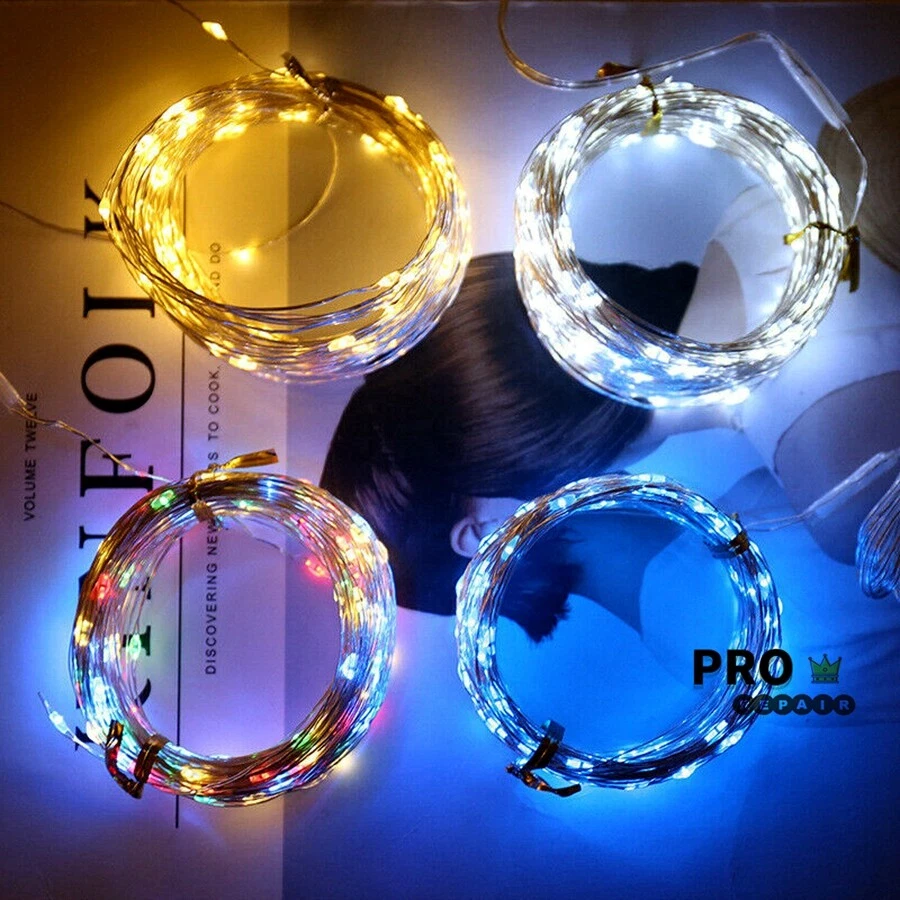 Mini LED Copper Wire String Fairy Lights Battery Operated With Remote Box - Image 3 of 4