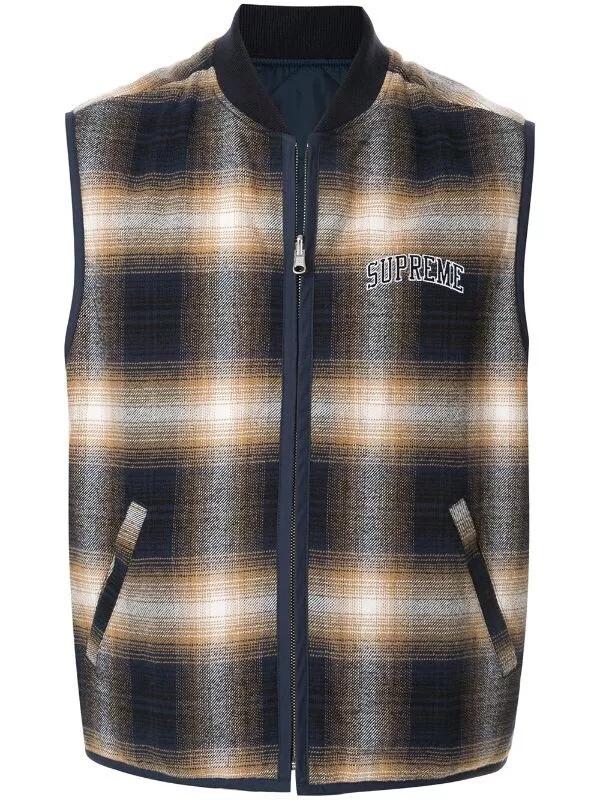 SUPREME Reversible Shadow Plaid Vest