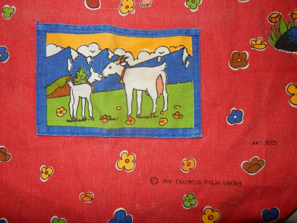ANCIEN ET RARE TABLIER ENFANT ÉCOLE MANGA 1976 HEIDI TAURUS FILM GMBH - Photo 2/3