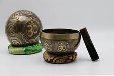 Blessed 6 inches Om Carving Singing Bowl From Nepal-Spiritual Tibetan Bowls-yoga