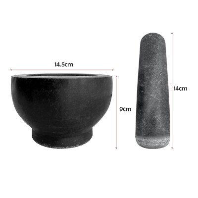 Naturstößel und Mörser Set polierter Marmor Stein Gewürz & Kräuterbrecher Mühle