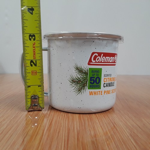 Coleman Scented Citronella Candle Tin Cup White Pine Scent 50 Hour Burn - Picture 8 of 9