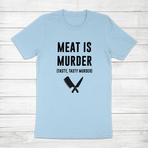 T-Shirt Fleisch ist Mord lecker Mord sarkastisch Fleischfresser lustig Geschenk Neuheit - Bild 12 von 13