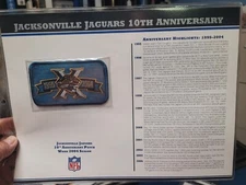 NFL 10th Anniversary Jacksonville Jaguars PATCH CARD Willabee & Ward