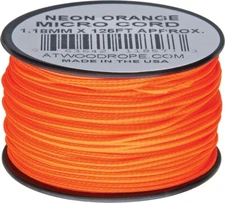 Atwood Rope MFG Micro Cord 1.18 mm 125 Ft Neon Nylon Construction Plastic Spool
