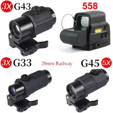 558 Holographic Red Green Dot Sight Scope G33 G43 G45 Magnifier QD Mount Sight