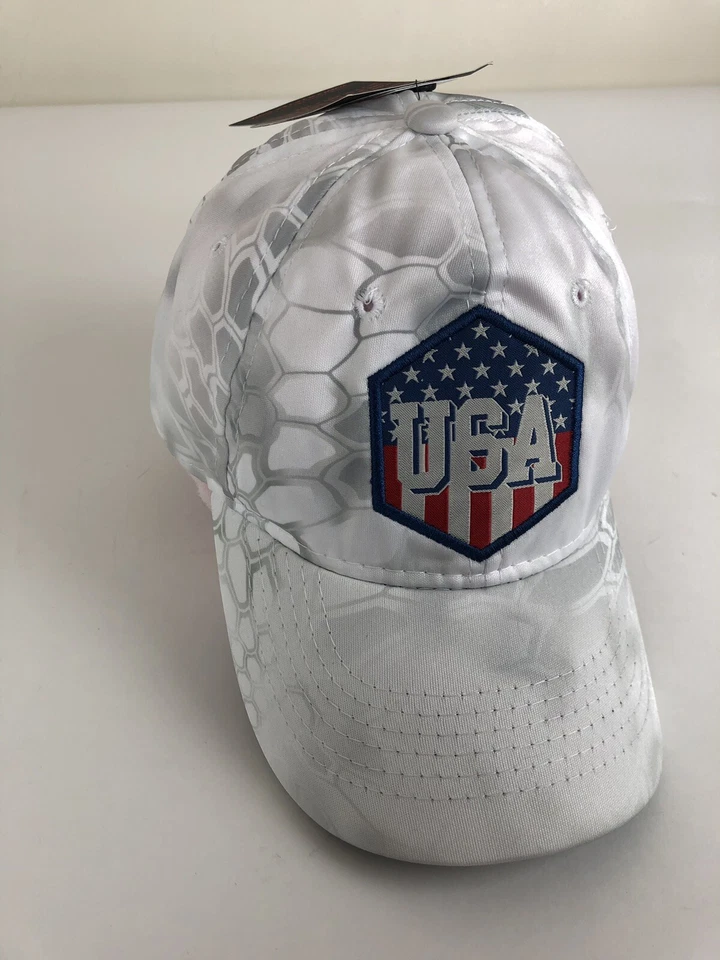 KRYPTEK  QUICK WICK, QUICK Cool AND QUICK DRY WHITE HAT NWT USA LOGO 4th of July - Image 3 of 4