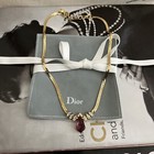 Amethyst Crystal Pendant Necklace Authentic Vintage Christian Dior