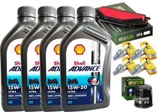 KIT TAGLIANDO KAWASAKI ZX 636 03/04 SHELL ULTRA 15W50 FILTRO OLIO ARIA CANDELE 