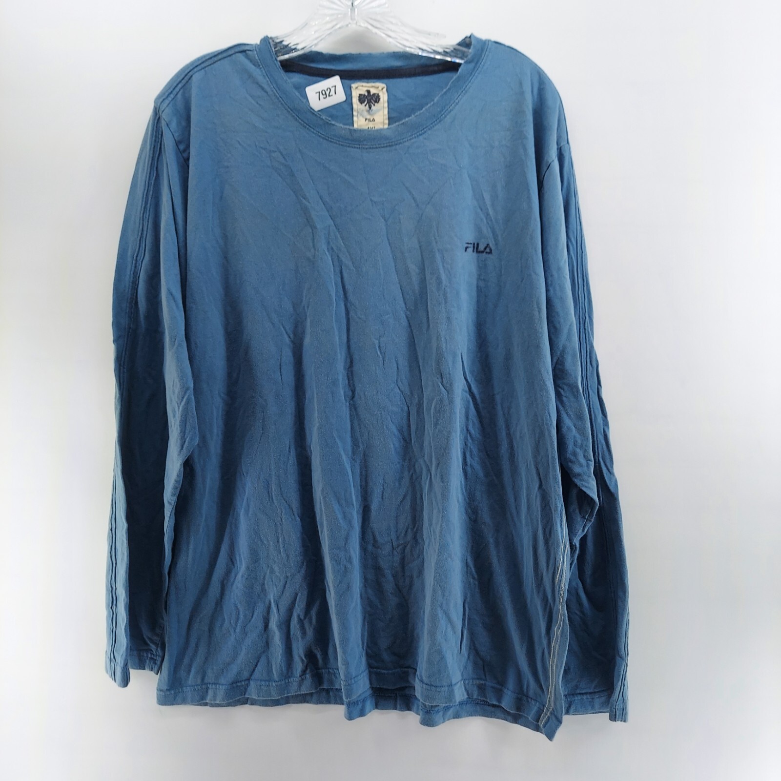 camicia uomo fila taglia 4X logo aquila invecchiato girocollo manica lunga slim fit