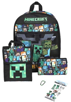 Minecraft Backpack & Lunch 5 Piece Set NWT | eBay